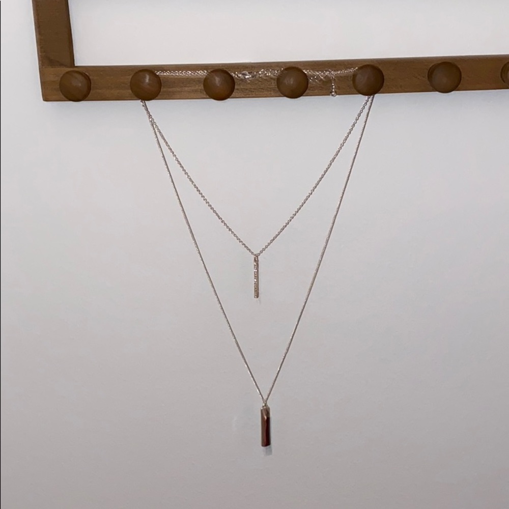 Silver layer necklace